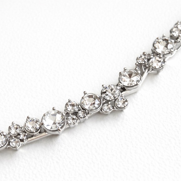 Givenchy Signed Crystal Necklace - Silver Tone Tennis Style - 18 Inch - Picture 2 of 3